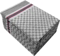 Merkanta 10er Set Premium Grubentücher, 45 x 90 cm - Hochwertige Geschirrhandtücher, 100% Baumwolle, anthrazit kariert