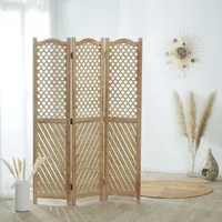 Homestyle4u 2014, Paravent Raumteiler 3 teilig Holz Trennwand spanische Wand Sichtschutz Natur