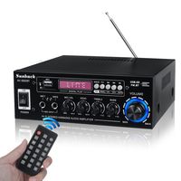 12V 2000W Digital Stereo Verstärker bluetooth HiFi Audio Endstufe FM Leistungsverstärker 2-Kanel-Verstärker, EU-Stecker, Schwarz