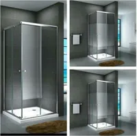 Glasdusche Werra Set 5 cm 80 cm x 80 cm x 190 cm Klarglas ohne Duschtasse und Ablauf