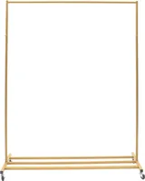 Věšák na kabáty Kovový věšák na oděvy Heavy Duty Coat Rack s kolečky Gold