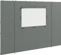 Outsunny panele boczne do altany 2,95x2,95 m ściana boczna z siatką haczyki do okien namiot imprezowy altana ogrodowa poliester ciemnoszary 300 x 200 cm