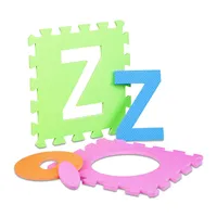 relaxdays Puzzle Mat ABC & Numbers wielokolorowe 179,0 x 179,0 cm