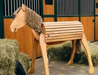 Holz-Pferd Pony Amigo, 109cm, Natur unbehandelt