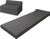 sunnypillow Premium Klappmatratze mit Kopfteil 120 x 220 x 10cm Anthrazit  4-teilige Faltmatratze mit abnehmbarem Bezug  Schaumstoff extra dick 10cm  Matratze klappbar Gästematratze Reisematratze