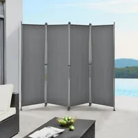 Outdoor Trennwand 170x215cm Paravent Sichtschutz Spanische Wand Garten Mittelgrau