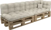 POKAR Palettenkissen mit schöner Steppung Auflage Palettensofa, Größe:6er Set, Farbe:Beige