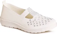 topschuhe24 3083 Damen Halbschuhe Sportliche Glitzer Ballerina, Farbe:Beige, Größe:40 EU