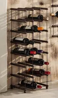 Weinregal "Cube" aus Metall, schwarz, für 24 Flaschen, 80 cm hoch, Flaschenregal, Flaschenablage, Weinflaschenregal, Weinflaschenhalter