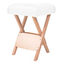 Masážna skladacia stolička Prolenta Premium s 12 cm hrubým sedadlom Biela