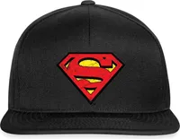 Spreadshirt DC Comics Superman Logo Used Look Snapback Cap, One size, Schwarz/Schwarz