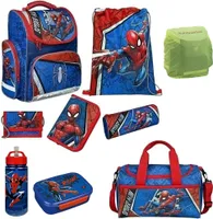 SPIDERMAN Schulranzen 1. Klasse 9-teiliges Set mit Sporttasche