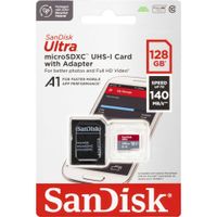 SD MicroSD Card 128GB SanDisk Ultra Class 10 inkl. Adapter