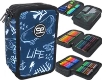 Coolpack Jumper 3, 3-Kammer Street Life Federmäppchen mit Zubehör - ausgestattet
