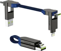 Rolling Square inCharge X | All in one kábel pre iPhone, Android, USB C a ďalšie zariadenia - modrý