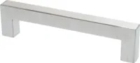 Möbelgriff BA 128mm, Küchengriff aus gebürstetem Edelstahl, Türgriff quadratisch