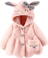 80cm -Baby Mädchen Mäntel aus Baumwolle Frühlung Herbst Winter Karikatur Jacke mit Kapuze Kleinkinder Warm Kleidung Wattierte Jacke mit Dicker Pelzkapuze mit Schulranzen