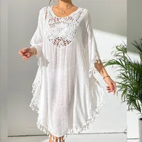 Damen Strandkleid Bikini Cover Up Sommer Strandponcho Strandurlaub Badeanzug V-Ausschnitt Beachwear Bikini Cover-Ups