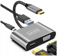 ADAPTER HUB USB-C 4in1 Multiport-Doc HDMI 4K VGA USB-Adapter Zenwire