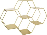 LOFT42 Hexagon Wandregal Hexagonig - schwarz - 57x80x20