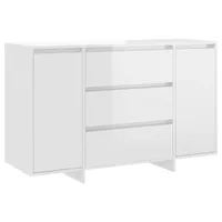 Kredens 3 szuflady wysoki połysk biały 120x41x75cm materiał drewnopochodny