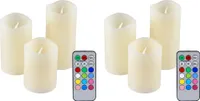 6er Set IOIO LED 48 Echtwachskerzen mit Farbwechsel und Fernbedienung