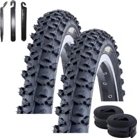 2 x Kenda K-850 MTB Fahrradreifen Fahrradmantel Schwarz 50-406 (20 x 2.0) + DV-Schläuche inkl. Reifenheber
