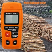 Feuchtigkeits Detector Feuchtigkeitsmesser für Holz oder Baustoffen, mit LCD-Display, Feuchtigkeitsmessgerät, Orange