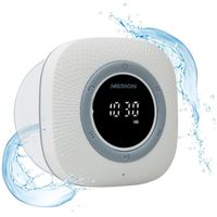 MEDION Akku Bluetooth Duschradio mit LED-Display und Saugnapf Badradio Wasserfest Dusch Radio Lautsprecher IPX6
