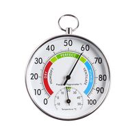 Thermometer und Hygrometer - Ideales Gewächshaus-Thermometer und Feuchtigkeitsmesser zur Überwachung von maximalen und minimalen Temperaturen und Feuchtigkeit, einfach an der Wand zu montieren(Farbe)
