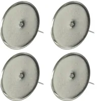 Kaemingk Adventskerzenhalter Ø 8 cm silber ohne Dorn, 4 Stück