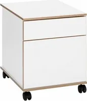 Rollcontainer weiß-eiche