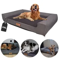 Großes Hundebett Hundesofa Hundekissen Hundekörbchen  Waschbar - Farbe Grau - Hundematte Größe XXL - 118x78 cm