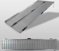 TRUTZHOLM Rollstuhlrampe klappbar 184 cm Traglast 272 kg Alu grau geriffelt Auffahrrampe
