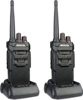 Retevis RT648 Funkgeräte set, Walkie Talkies mit USB Ladestationen, IP67 Wasserdicht, 1200mAh Batterie, Notfallalarm, VOX, Squelch, CTCSS / DCS (2 Stück, Schwarz)