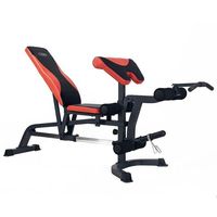 HMS LS3050, Verstellbare Krafttrainingsbank, 135 kg, Fitnessstudio, 135 kg, Schwarz, Rot, 1830 mm