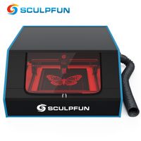 SCULPFUN B1 Gehäuse für alle Sculpfun Graviermaschinen- 68x76.5x38cm mit Abluftventilator und LED-Leiste: Augenschutz, Feuerfestigkeit, Rauchdichtheit