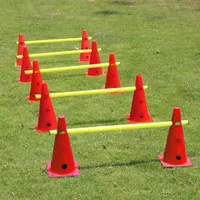 LARS360 Sport Agility překážková sada, 12 kuželů + 6 tyčí, koordinační tréninková sada pro dětské psy týmové sporty fotbal