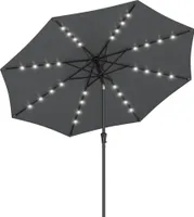 SONGMICS Sonnenschirm Ø 270 cm mit 32 LED-Lämpchen UV-Schutz