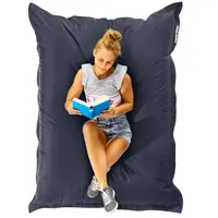 Green Bean Sitzsack "Square" XXL 140x180cm mit 380 Liter EPS Perlen - Riesensitzsack für Kinder & Erwachsene - Stahlgrau
