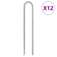 Stanové kolíky 12 ks Tvar U 30 cm Ø7 mm pozinkovaná ocel