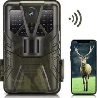 WiFi kamera pro divokou zvěř 4K 36MP BT App Control Lovecká kamera Venkovní kamera pro divokou zvěř s nočním viděním 65ft 120¡ã Detekce IP65 Vodotěsné pro sledování divoké zvěře Scouting Monitoring