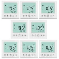 8 x Digitální termostat Pokojový termostat Podlahové vytápění Nástěnné vytápění LED Bílá #a31