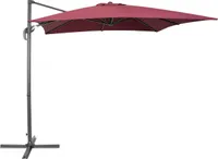 BELIANI Sonnenschirm Rot Polyester quadratische Form 250 x 250 x 235 cm Terrasse Balkon Garten
