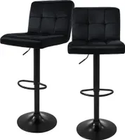 ML-Design 2er Set Barhocker Tresenhocker 360° drehbar, Gepolsterter Barstuhl mit Rückenlehne und Fußstütze, 63-83 cm