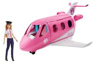 Barbie Reise Traumflugzeug verwandelbares Spielset mit Puppe und mehr als 15 reisebezogenen Zubehörteilen