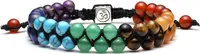 ALSTER HERZ® Perlenarmband 7 Chakra Armband Damen Herren, Yoga Glücksarmband, Edelstein, J0270 Zweireihig