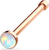 viva-adorno 0,8mm Nasenstecker Nasenpiercing Piercing Stecker Opal Chirurgenstahl 316L verschiedene Farben Z506,rosegold gerade