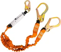 Portwest - "FP75" Doppelter Lanyard Stoßdämpfer PW1446 (Einheitsgröße) (Orange/Schwarz)