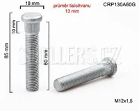 Kolový svorník (šteft) M12x1,5x60 tisícihran průměr 13mm (CRP130A60G)